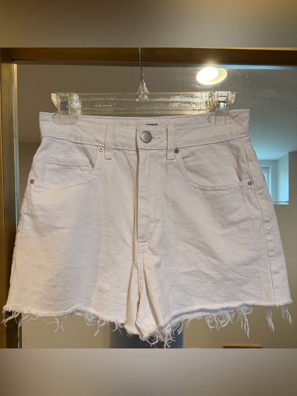 Cotton on High Waisted Flashback White Frayed Hem Women's Shorts